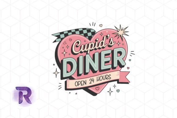 Cupid s Diner Retro Love Open PNG