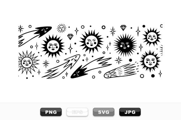 Retro Celestial Sun Clipart Set Review