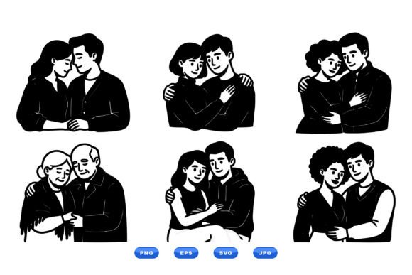 Retro Couple Hug Illustrations: A Designer’s Embroidery Review