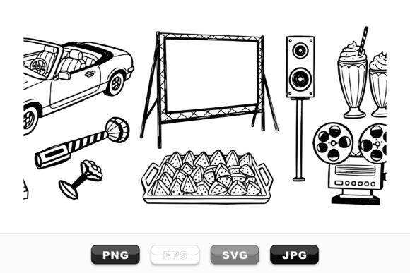 Retro Drive-In Clipart Set Review