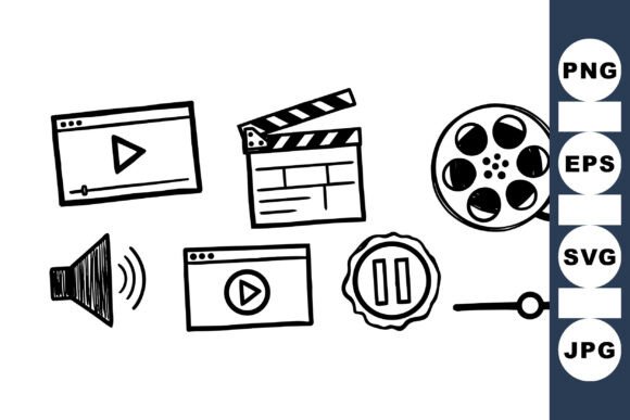 Retro Film Movie Clipart Set
