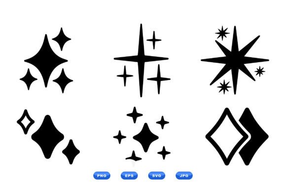 Retro Sparkle Star Clipart Set Review