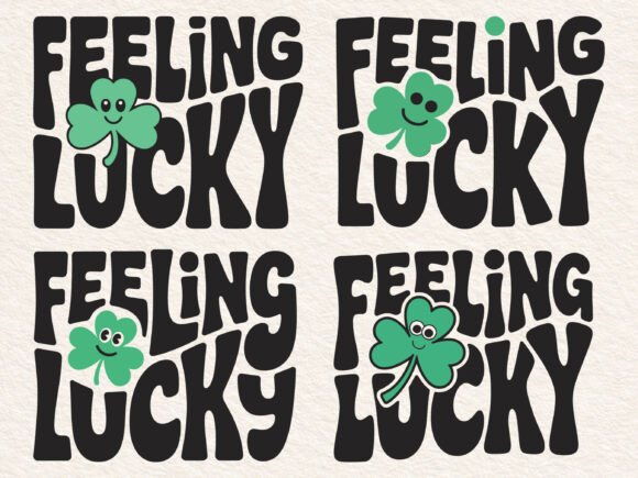 Retro St Patricks Feeling Lucky Clover