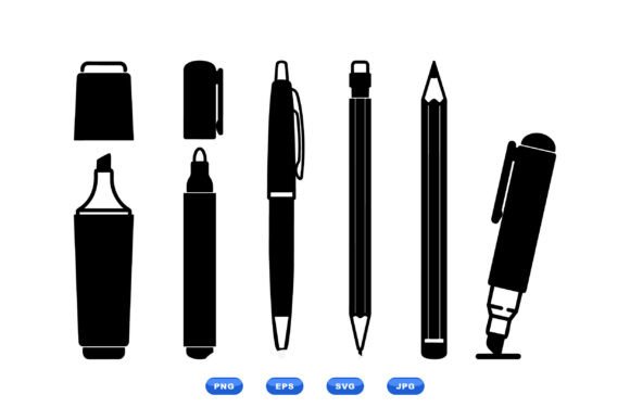 Retro Writing Tools Clipart Set Review