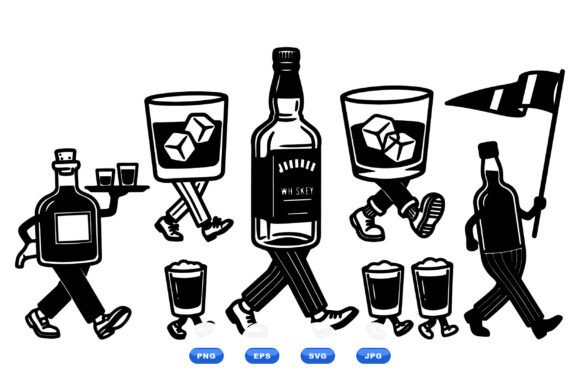 Walking Whiskey Bottle SVG Art Review