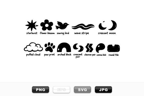 Whimsical Retro Shape Clipart Set